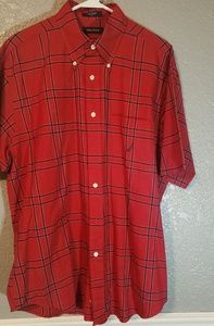 Men's Nautica Red Plaid Button Up
